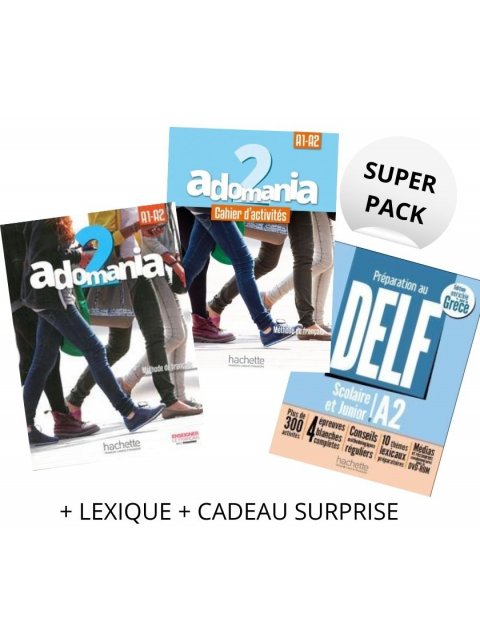 SUPER PACK ADOMANIA 2 A1 + A2 (LE (+ DVD-ROM & PARCOURS DIGITAL) + CA + LEXIQUE + CADEAU SURPRISE + 