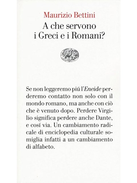 A CHE SERVONO I GRECI E I ROMANI?  COPERTINA FLESSIBLE
