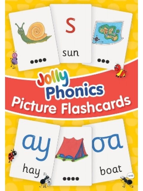 JOLLY PHONICS PICTURE FLASH CARDS : IN PRECURSIVE LETTERS