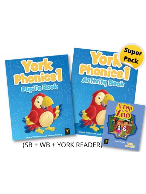 YORK PHONICS LEVEL 1 SUPER PACK (SB + WB + YORK READER)