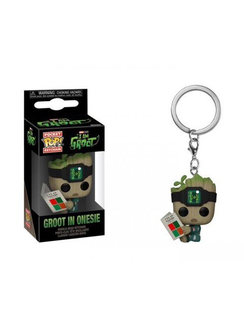 FUNKO POP! MARVEL : GROOT IN ONESIE WITH BOOK (KEYCHAIN)