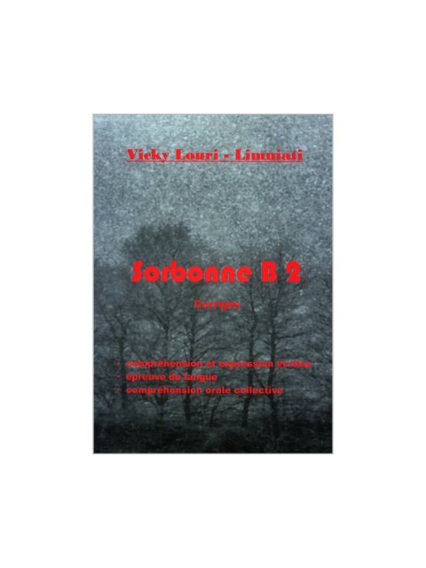 SORBONNE B2 CORRIGES