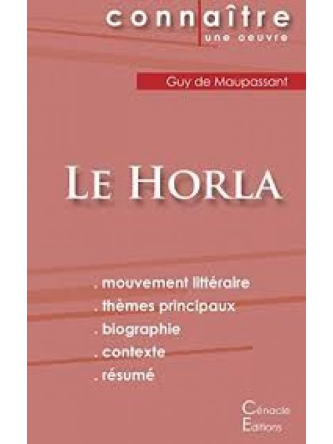 LE HORLA DE GUY DE MAUPASSANT (FICHE DE LECTURE)  POCHE