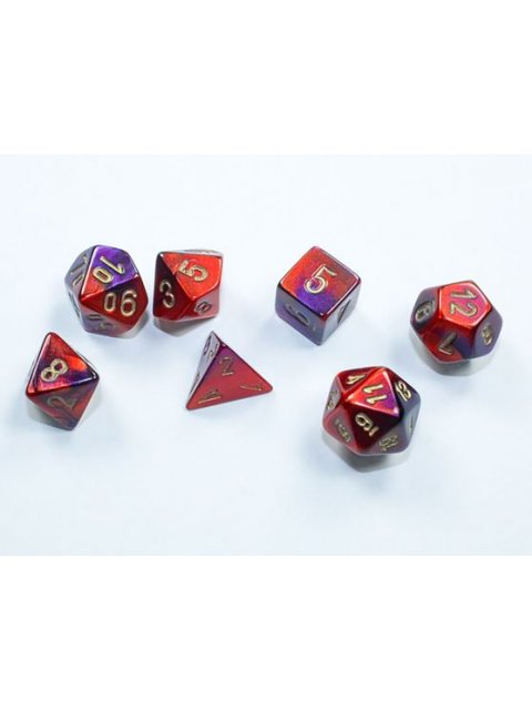 ΣΕΤ 7 MINI ΠΟΛΥΕΔΡΑ ΖΑΡΙΑ - GEMINI PURPLE-RED/GOLD - CSX20626