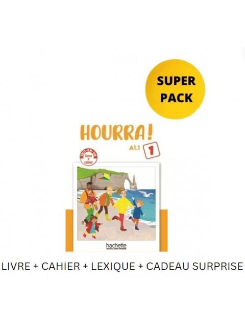 HOURRA! MINI 1 SUPER PACK (LIVRE + CAHIER + LEXIQUE + CADEAU SURPRISE)