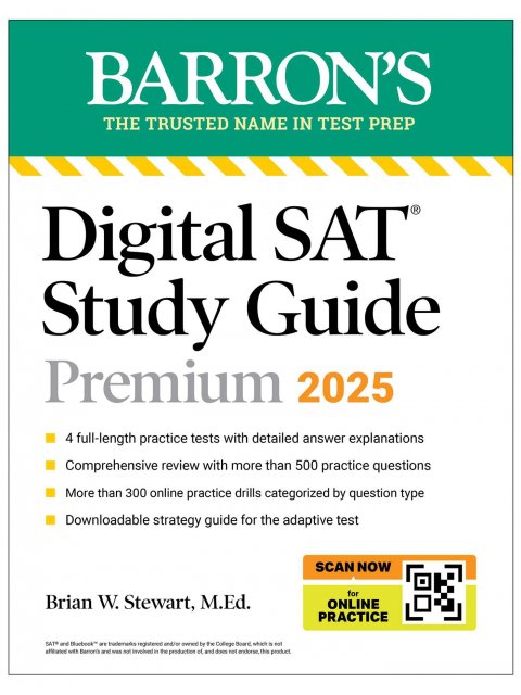 SAT Study Guide Premium, 2025 + Online Practice