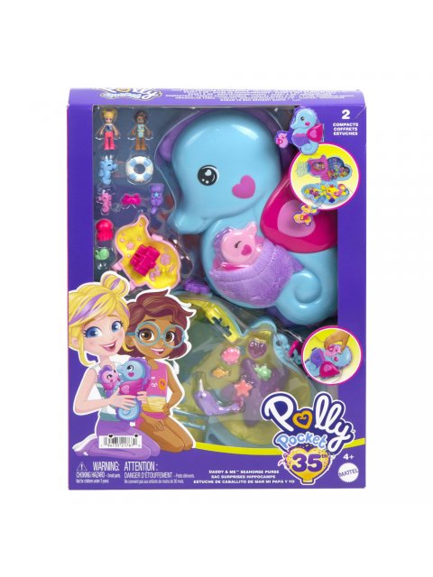 POLLY POCKET MINI - ΤΡΕΝΤΙ ΤΣΑΝΤΑΚΙ - Daddy And Me Seahorse - HWP03
