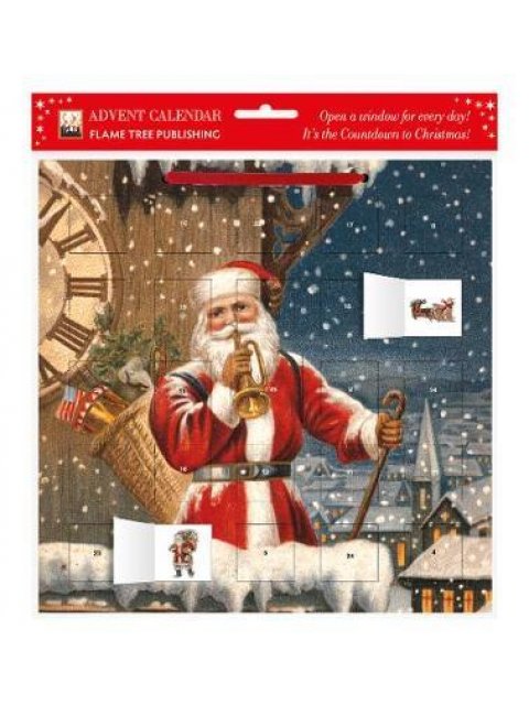 SNOWY SANTA CLAUS ADVENT CALENDAR (WITH STICKERS)  HC