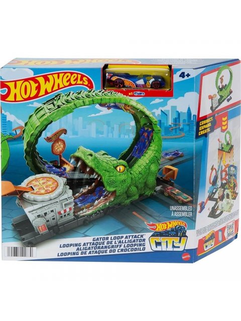HOT WHEELS - TRACK SET WITH 1 CAR GATOR LOOP ATTACK ΠΙΣΤΑ ΜΕ ΘΗΡΙΑ HDR29 - HKX39