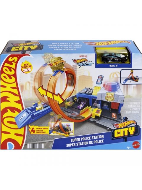 HOT WHEELS CITY - ΠΙΣΤΑ ΑΣΤΥΝΟΜΙΚΟ ΤΜΗΜΑ ΜΕ ΌΧΗΜΑ ΠΑΙΧΝΙΔΙ - JBM71