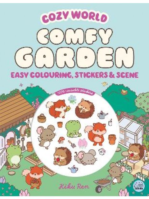 Cozy World Comfy Garden: Easy Colouring and Sticker Scene for Teens, Young Adults and Adults