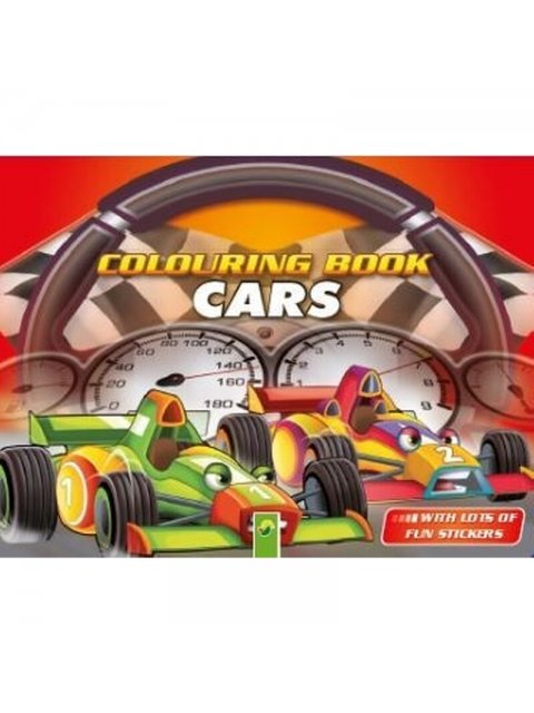 COLOURING BOOK CARS WITH LOTS OF FUN STICKERS
