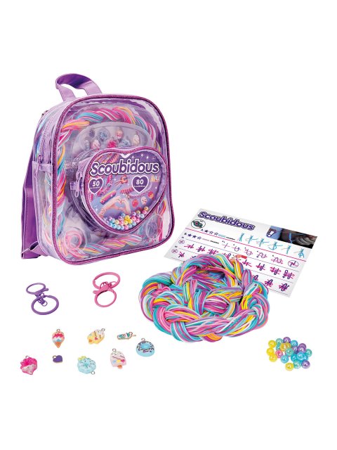 HAPPIHOBBI SCOUBIDOUS ΣΑΚΙΔΙΟ ΠΛΑΤΗΣ ΜΕ 80 SCOUBIDOUS & ΑΞΕΣΟΥΑΡ