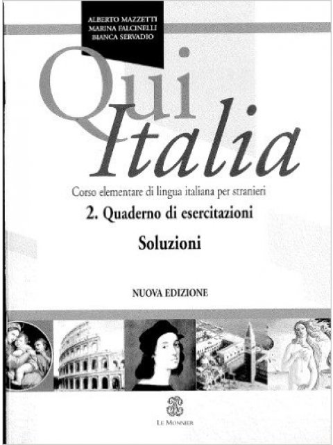 QUI ITALIA - 2 QUADERNO DI ESERCITAZIONI CHIAVI N/E